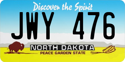 ND license plate JWY476