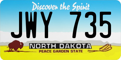 ND license plate JWY735