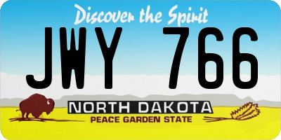 ND license plate JWY766