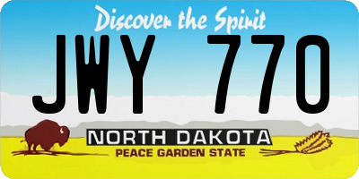 ND license plate JWY770
