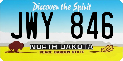 ND license plate JWY846