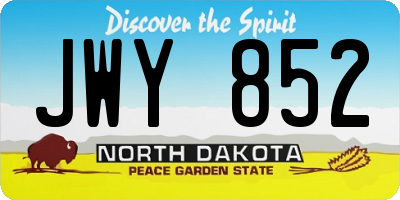 ND license plate JWY852