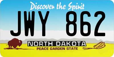ND license plate JWY862