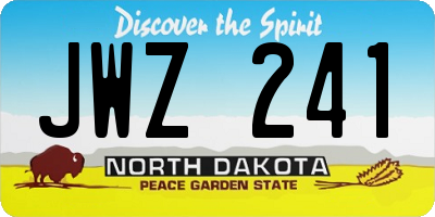ND license plate JWZ241