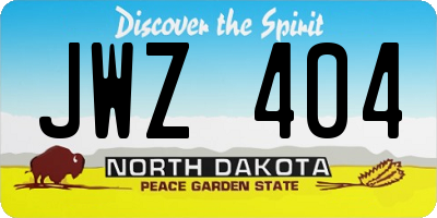 ND license plate JWZ404