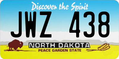 ND license plate JWZ438