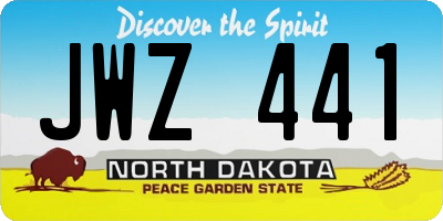 ND license plate JWZ441
