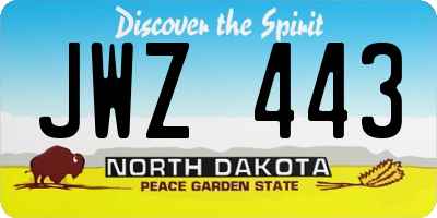 ND license plate JWZ443