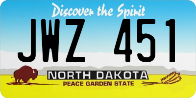 ND license plate JWZ451