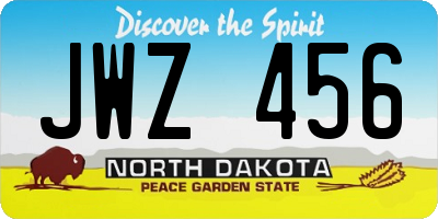 ND license plate JWZ456