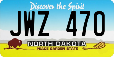 ND license plate JWZ470