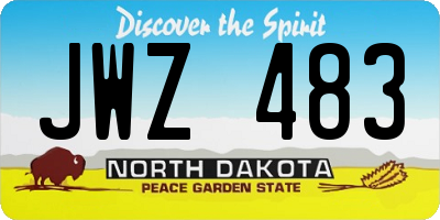 ND license plate JWZ483