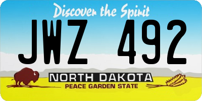ND license plate JWZ492