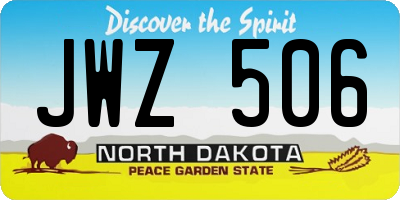 ND license plate JWZ506