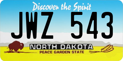 ND license plate JWZ543