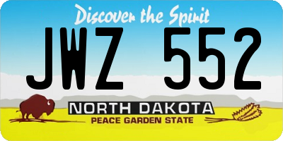ND license plate JWZ552