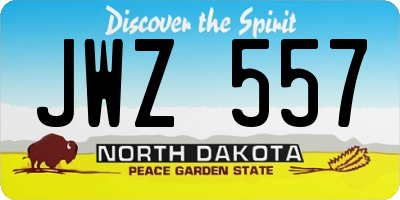 ND license plate JWZ557