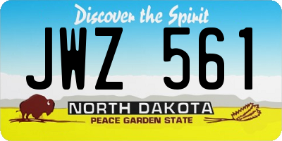 ND license plate JWZ561