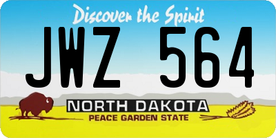 ND license plate JWZ564