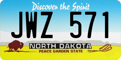 ND license plate JWZ571