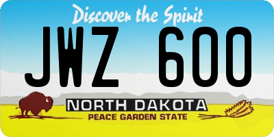 ND license plate JWZ600