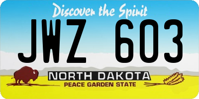 ND license plate JWZ603