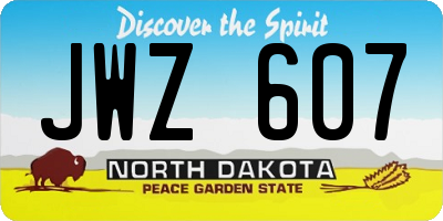 ND license plate JWZ607