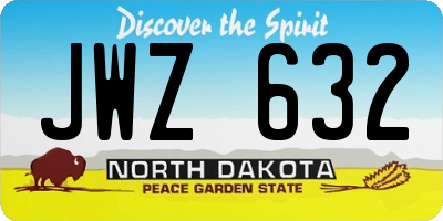 ND license plate JWZ632