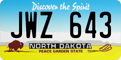 ND license plate JWZ643