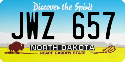 ND license plate JWZ657