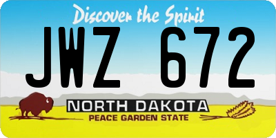 ND license plate JWZ672