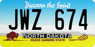 ND license plate JWZ674