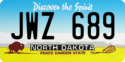 ND license plate JWZ689