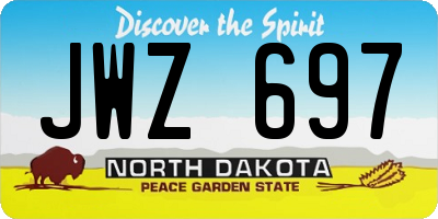 ND license plate JWZ697