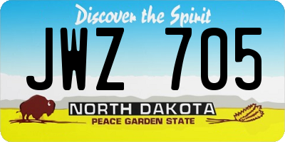 ND license plate JWZ705