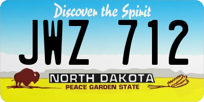 ND license plate JWZ712
