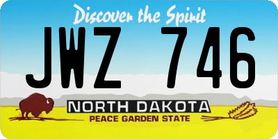 ND license plate JWZ746