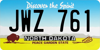 ND license plate JWZ761