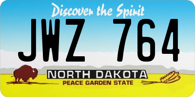 ND license plate JWZ764