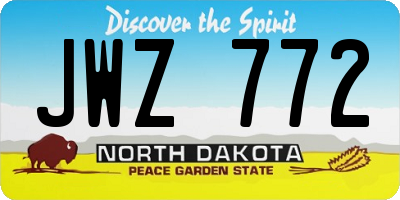 ND license plate JWZ772