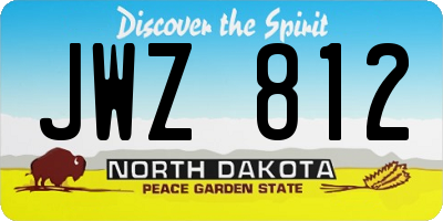 ND license plate JWZ812