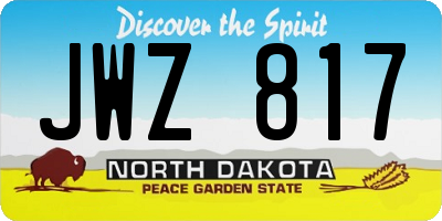 ND license plate JWZ817