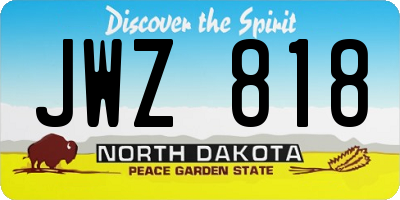 ND license plate JWZ818