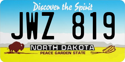 ND license plate JWZ819