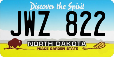 ND license plate JWZ822