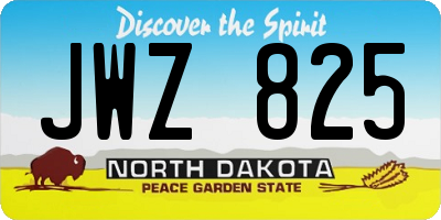 ND license plate JWZ825