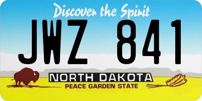 ND license plate JWZ841