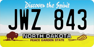 ND license plate JWZ843