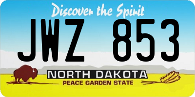 ND license plate JWZ853