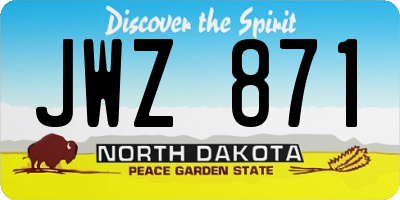 ND license plate JWZ871